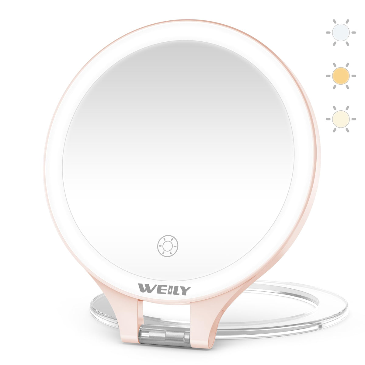 WEILY 10X/1X LED Travel Makeup Mirror with Light
