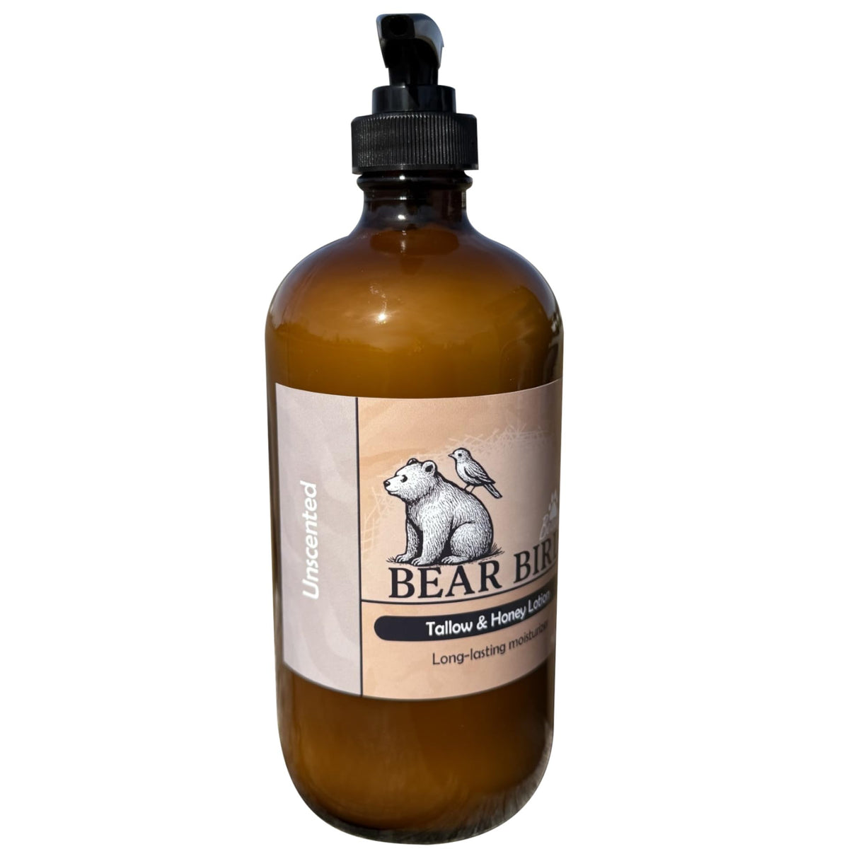 100% Grass-Fed Beef Tallow, Raw Honey & Olive Oil Lotion - Unscented