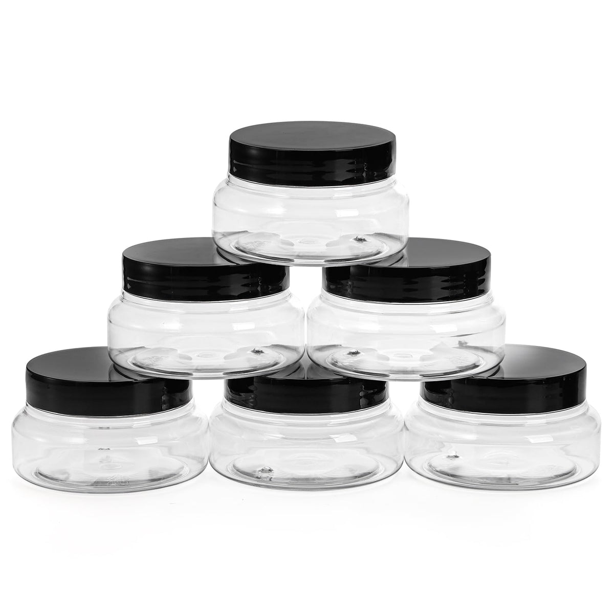 Yarlung 24 Pack 5 Oz Clear PET Plastic Jars with Lids