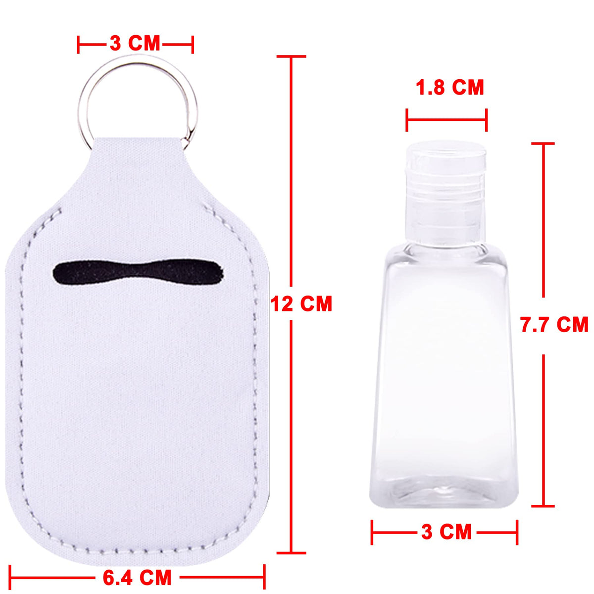 Duufin 60-Piece Refillable Travel Bottles and Keychain Holder Set