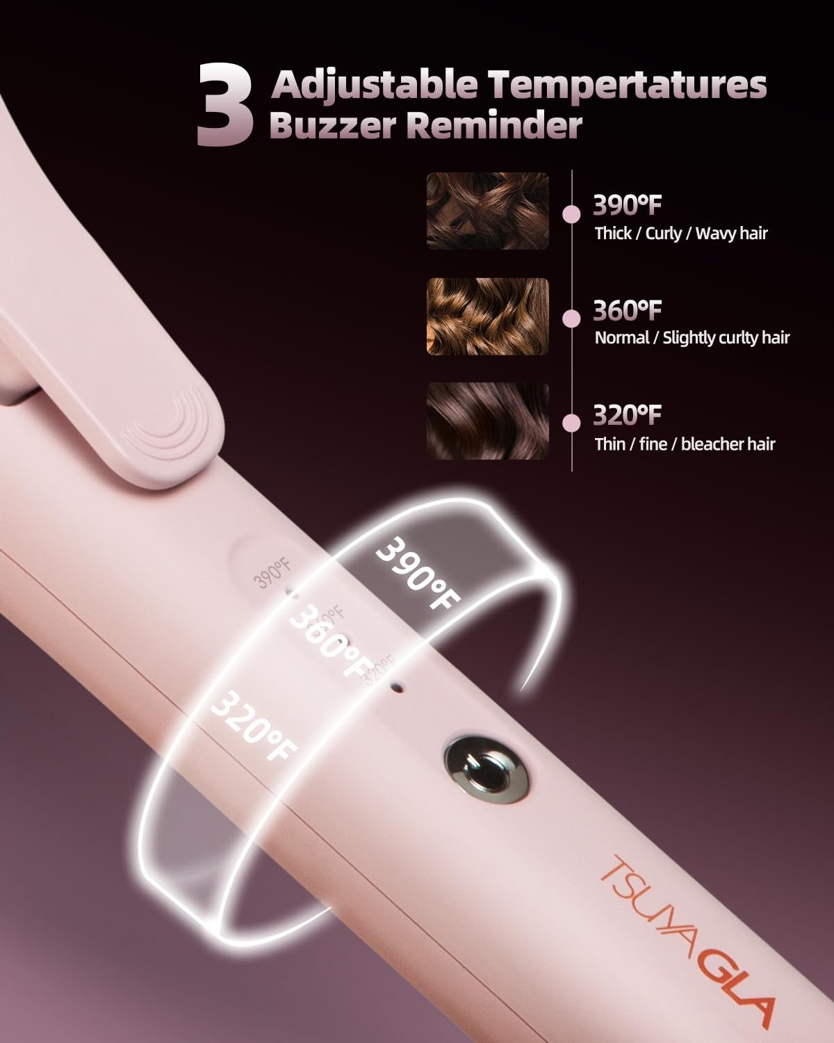 TSUYAGLA 1.6-Inch Ionic Ceramic Hair Curling Wand