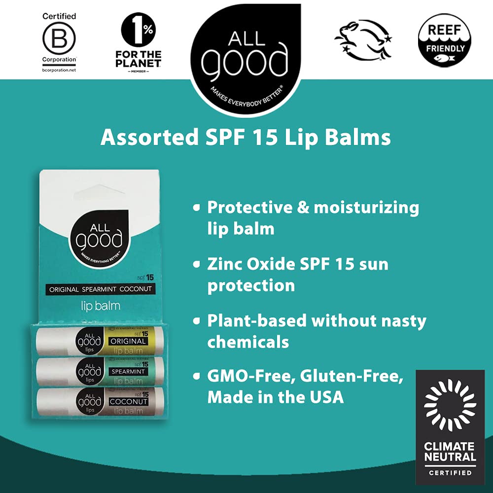 All Good Organic SPF15 Lip Balm - Hydrating Lip Care with Zinc Oxide