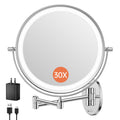 FUNTOUCH 9" Wall-Mounted Lighted Makeup Mirror with Adapter