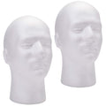 Foraineam 2-Pack Male Foam Mannequin Heads, 11-Inch Wig Display Holders