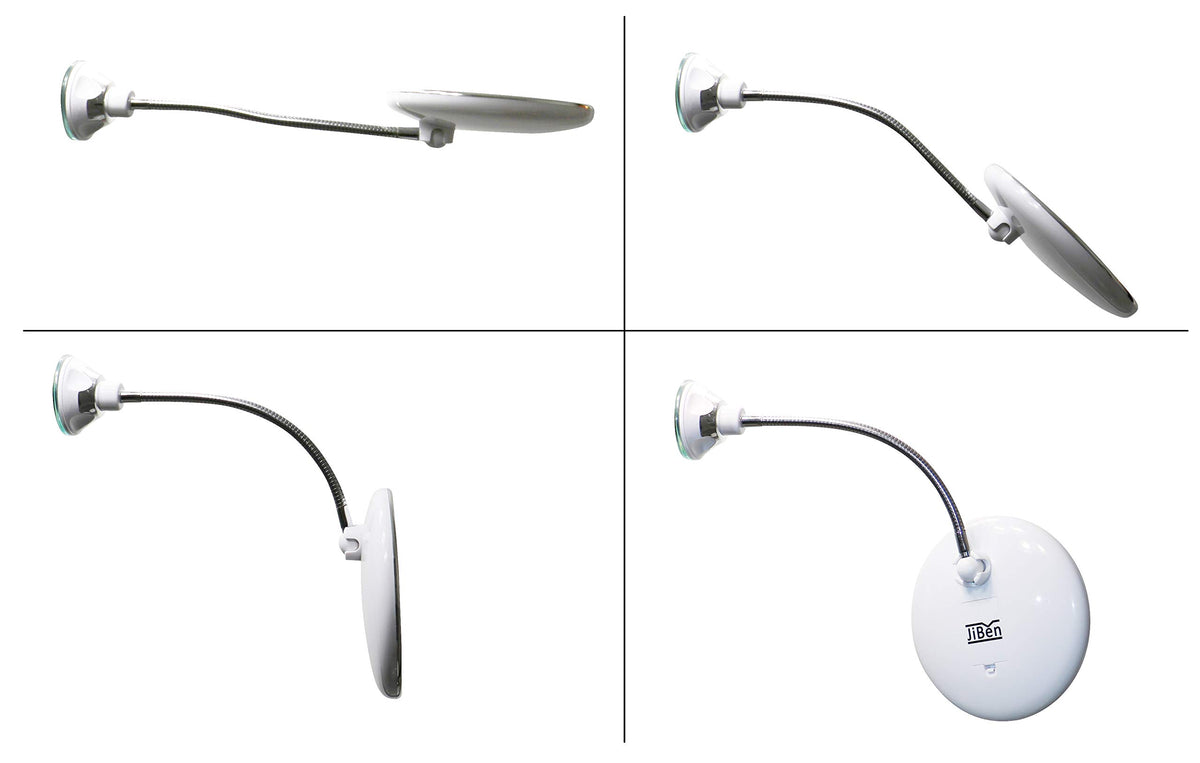 JiBen Flexible Gooseneck 10X Magnifying LED Makeup Mirror