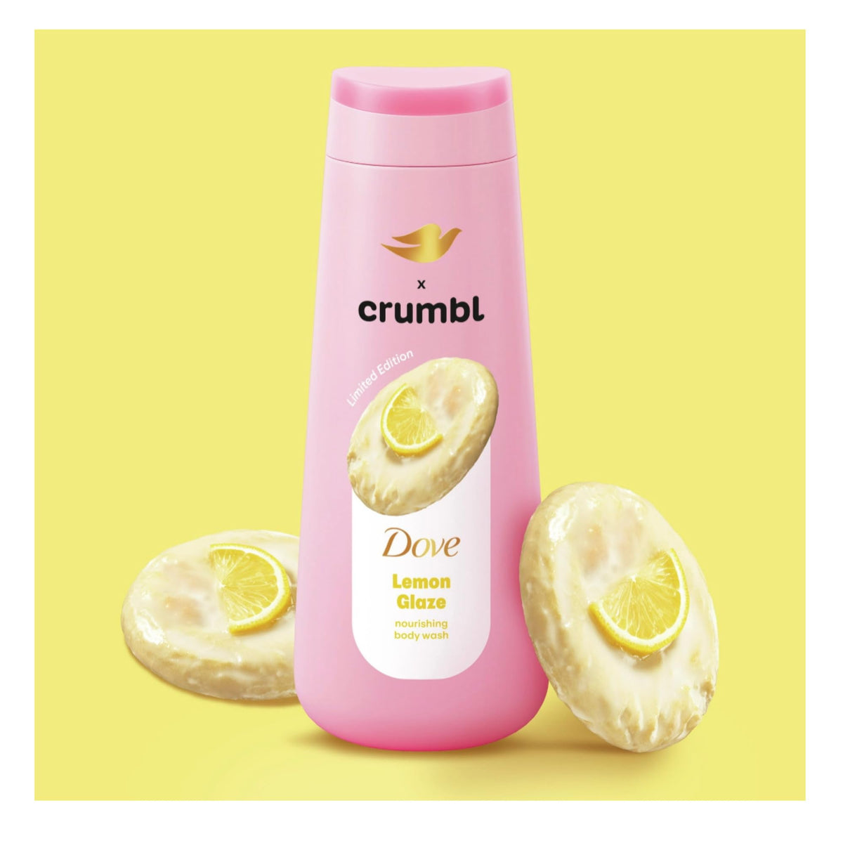 Dove Crumbl Lemon Glaze Moisturizing Body Wash and Scrub Set