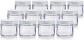 1 oz / 30 ml Clear Glass Jars with White Airtight Lids, 12 Pack