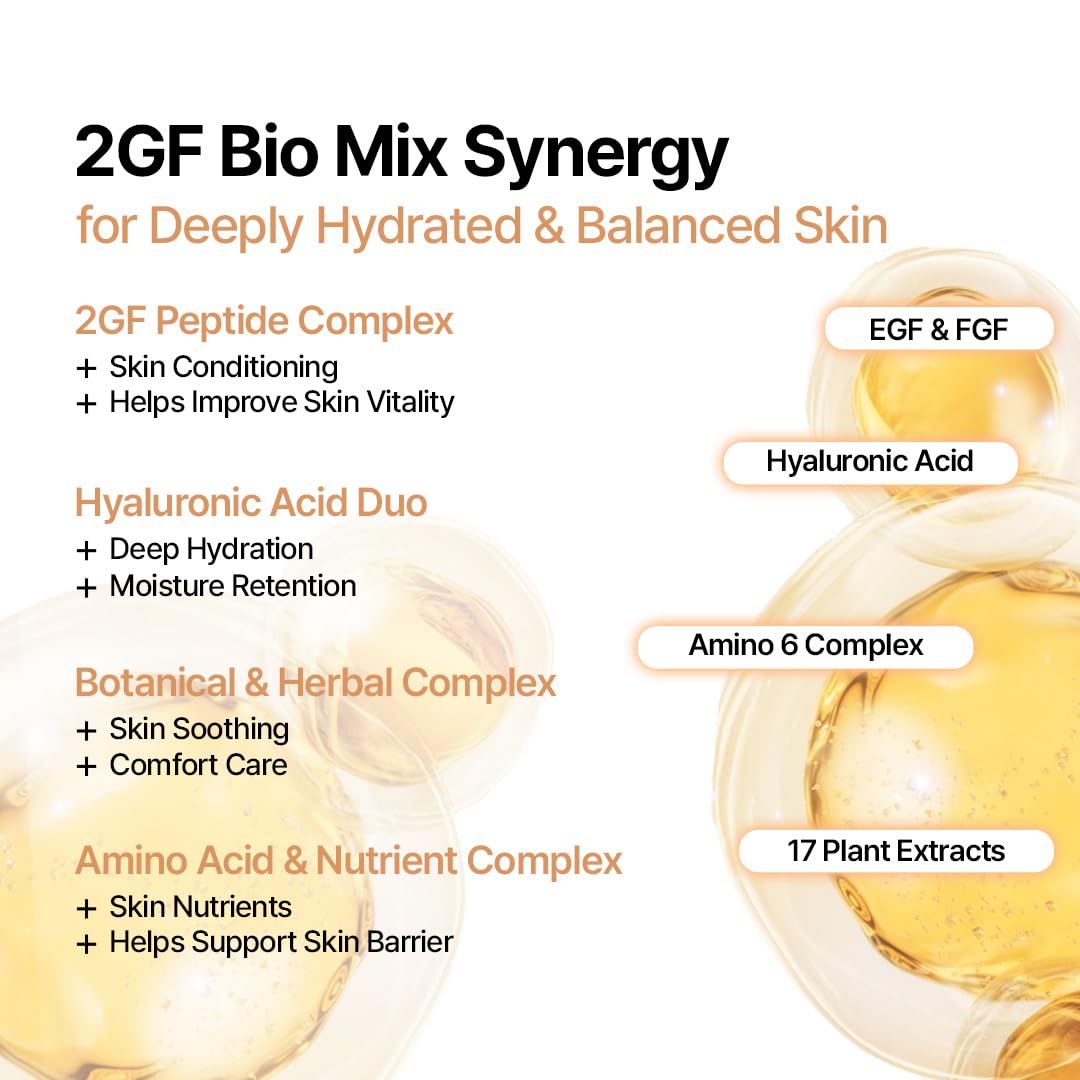 SWANICOCO 2GF Bio Gel Face Mask with EGF & FGF, Deep Hydration, 10 Sheets