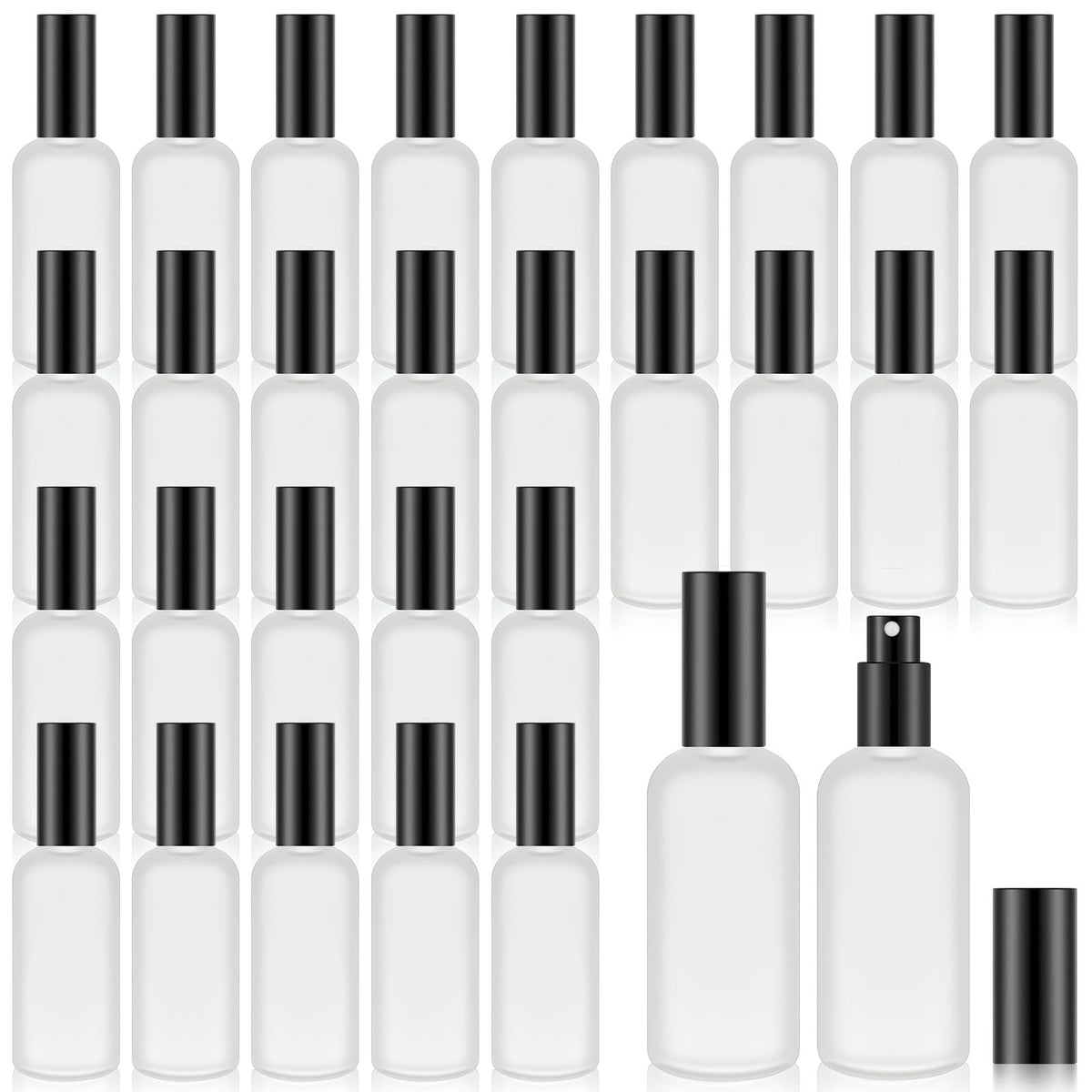 Roshtia 30-Piece Refillable Glass Spray Bottles with Fine Mist Sprayers