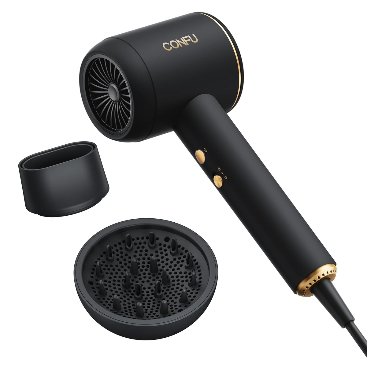 CONFU Plasma Ionic Hair Dryer with Diffuser and Concentrator