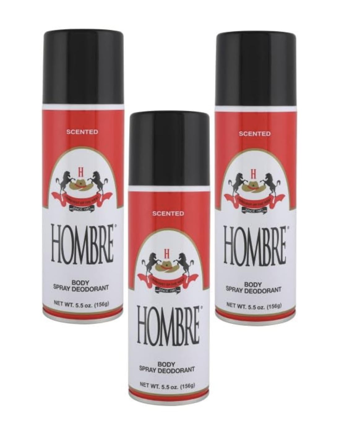 Hombre Red Deodorant Body Spray Classic for Men, 5.5 oz