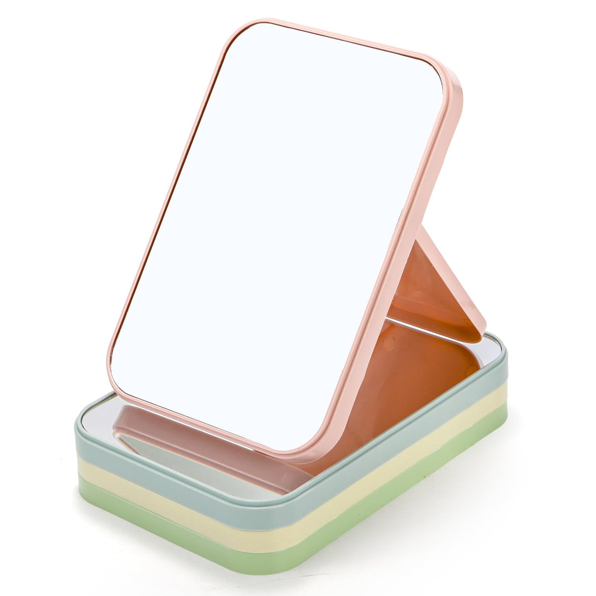 DEAYOU 12 Pack Desktop Makeup Mirrors, 8-Inch Folding Vanity Mirrors, 4 Colors