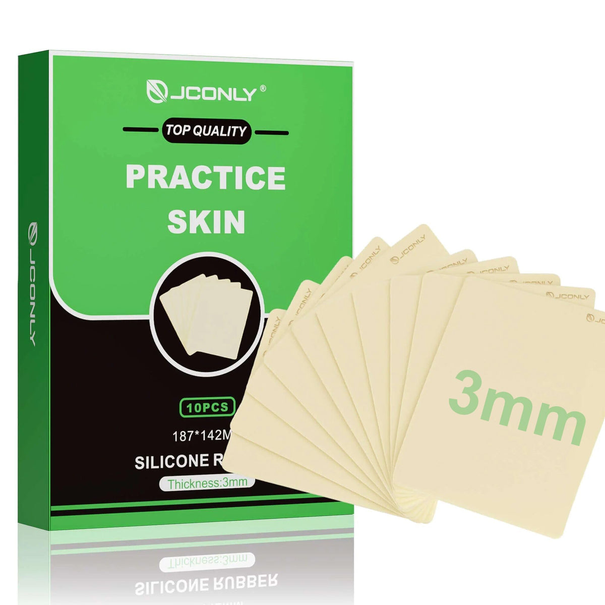 Premium 3mm Silicone Tattoo Practice Skin, Double-Sided Reusable Mat