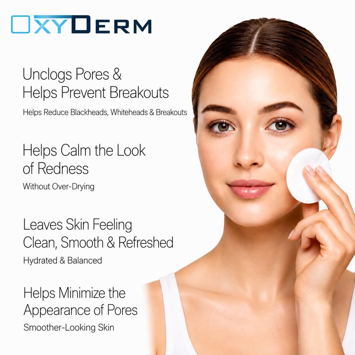 Oxyderm Acne Treatment Pads with Glycolic, Lactic & Salicylic Acids, 60 Count