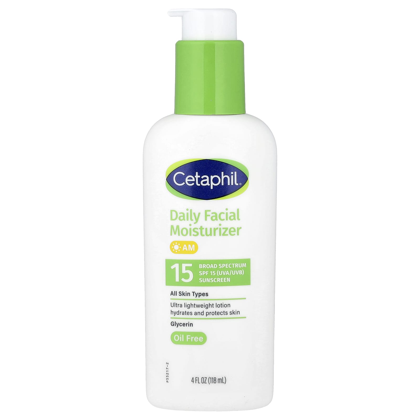 Cetaphil, Daily Facial Moisturizer with Sunscreen, SPF 15, Fragrance Free, 4 fl oz (118 ml)