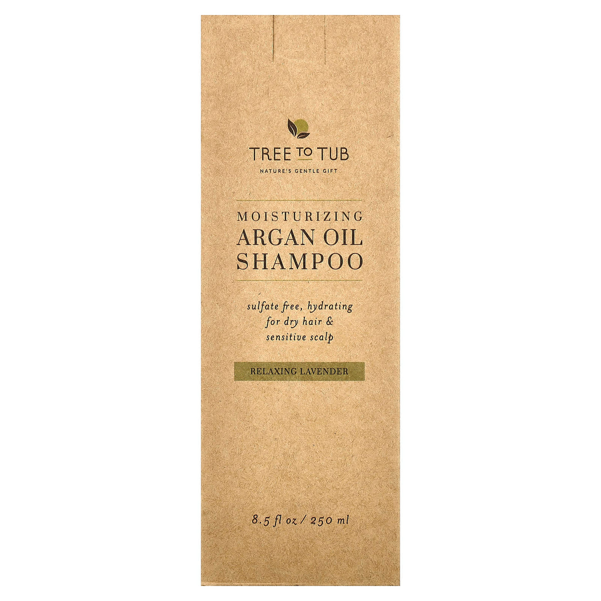 Tree To Tub, Moisturizing Argan Oil Shampoo, For Dry Hair & Sensitive Scalp, Relaxing Lavender, 8.5 fl oz (250 ml)