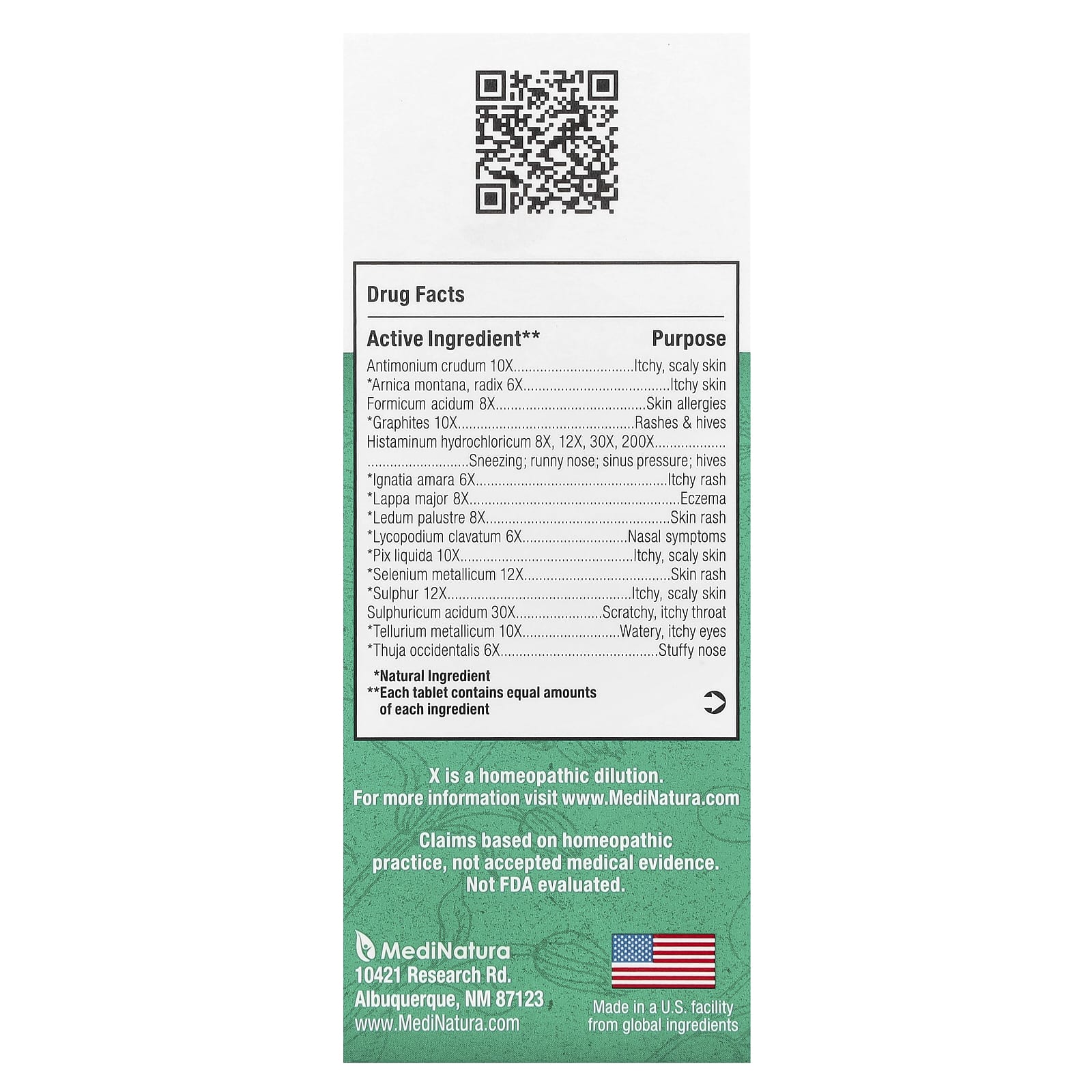 MediNatura, BHI, Allergy Relief, 100 Tablets