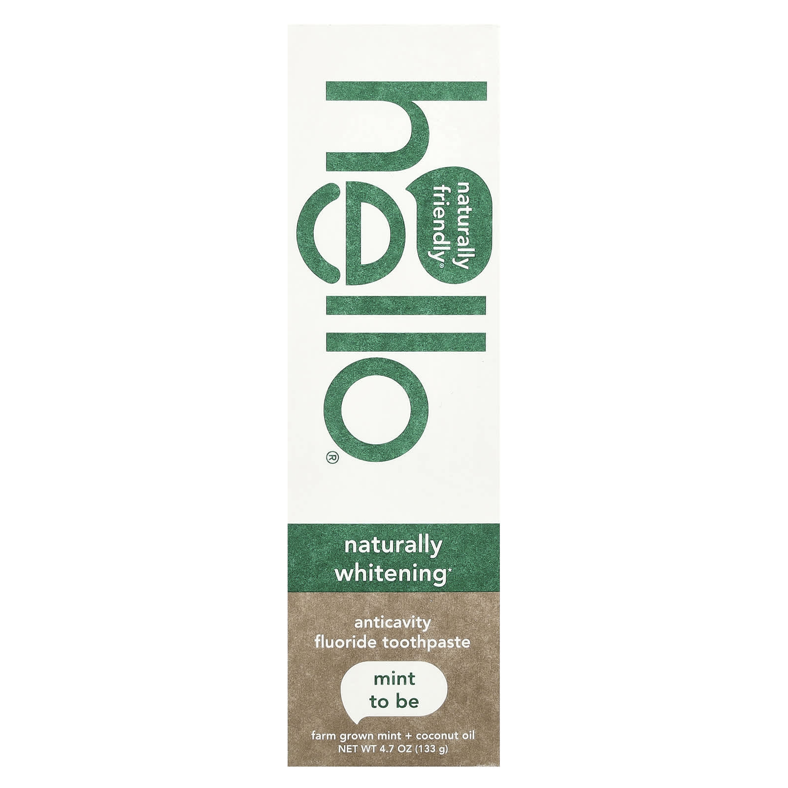 Hello, Naturally Whitening Anticavity Fluoride Toothpaste, Mint to Be , 4.7 oz (133 g)