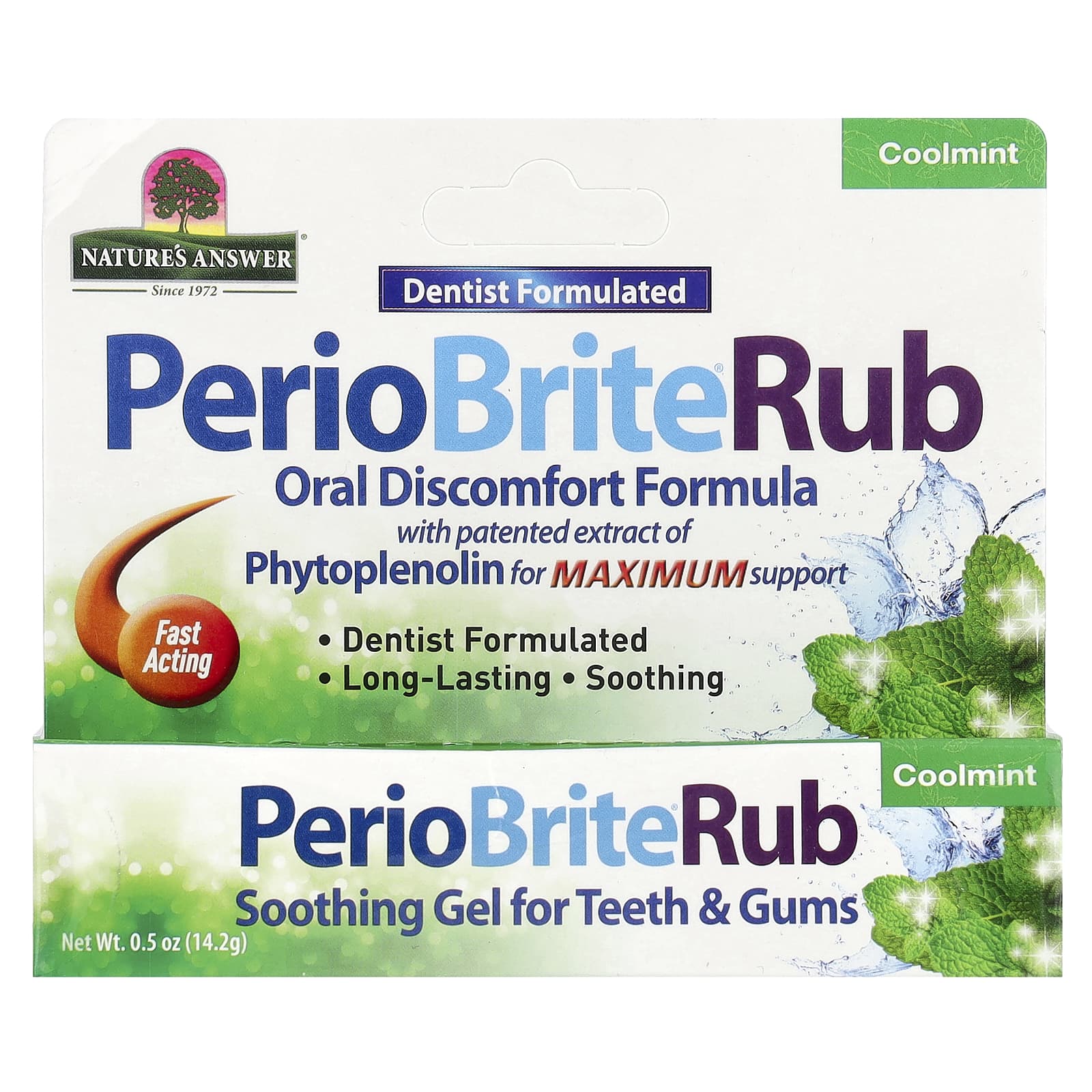 Nature's Answer, PerioBrite®Rub, Soothing Gel for Teeth & Gums, Coolmint, 0.5 oz (14.2 g)
