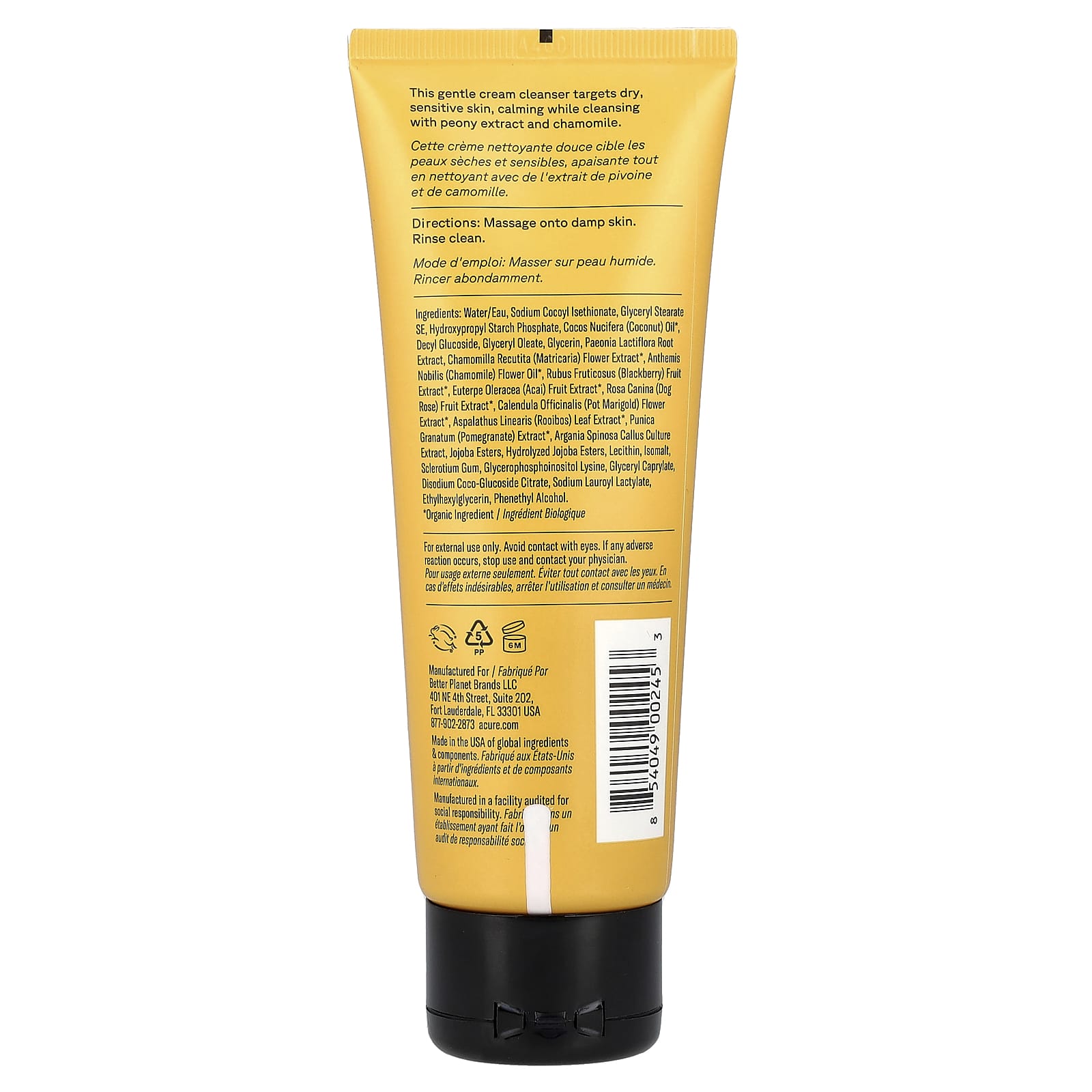 ACURE, Seriously Soothing Cleansing Cream, 4 fl oz (118 ml)