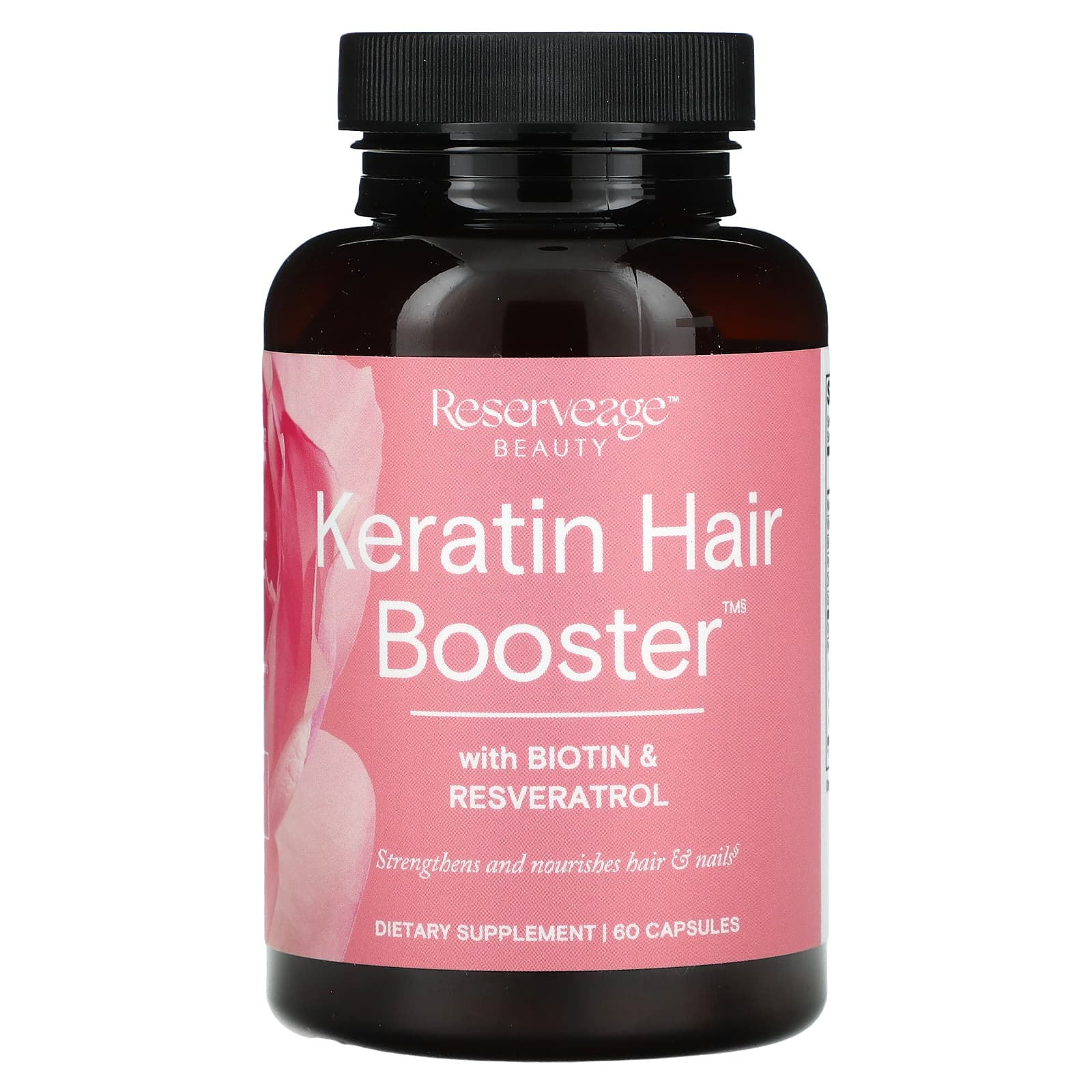 Reserveage Beauty, Keratin Hair Booster with Biotin & Resveratrol, 60 Capsules