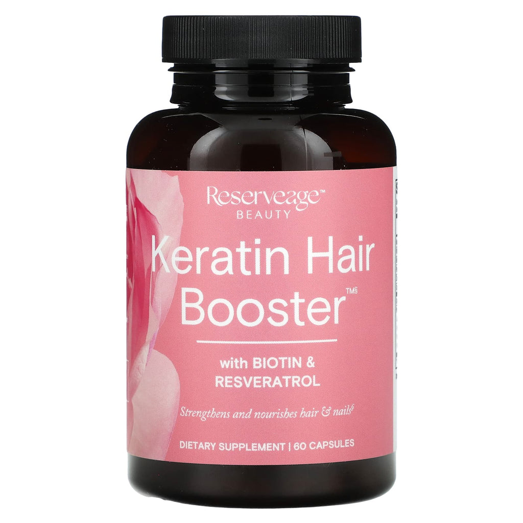 Reserveage Beauty, Keratin Hair Booster with Biotin & Resveratrol, 60 Capsules