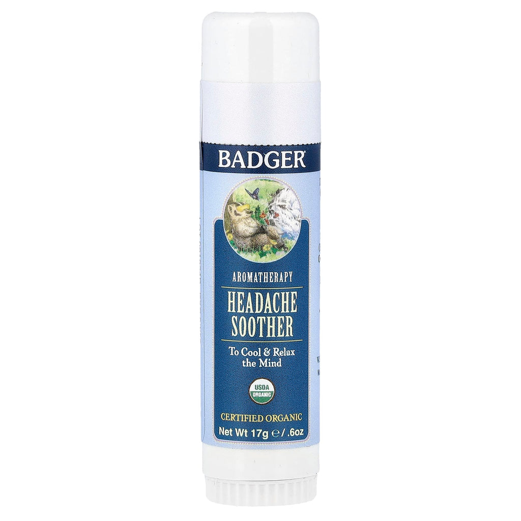 Badger, Aromatherapy, Headache Soother, Peppermint & Lavender, 0.60 oz (17 g)