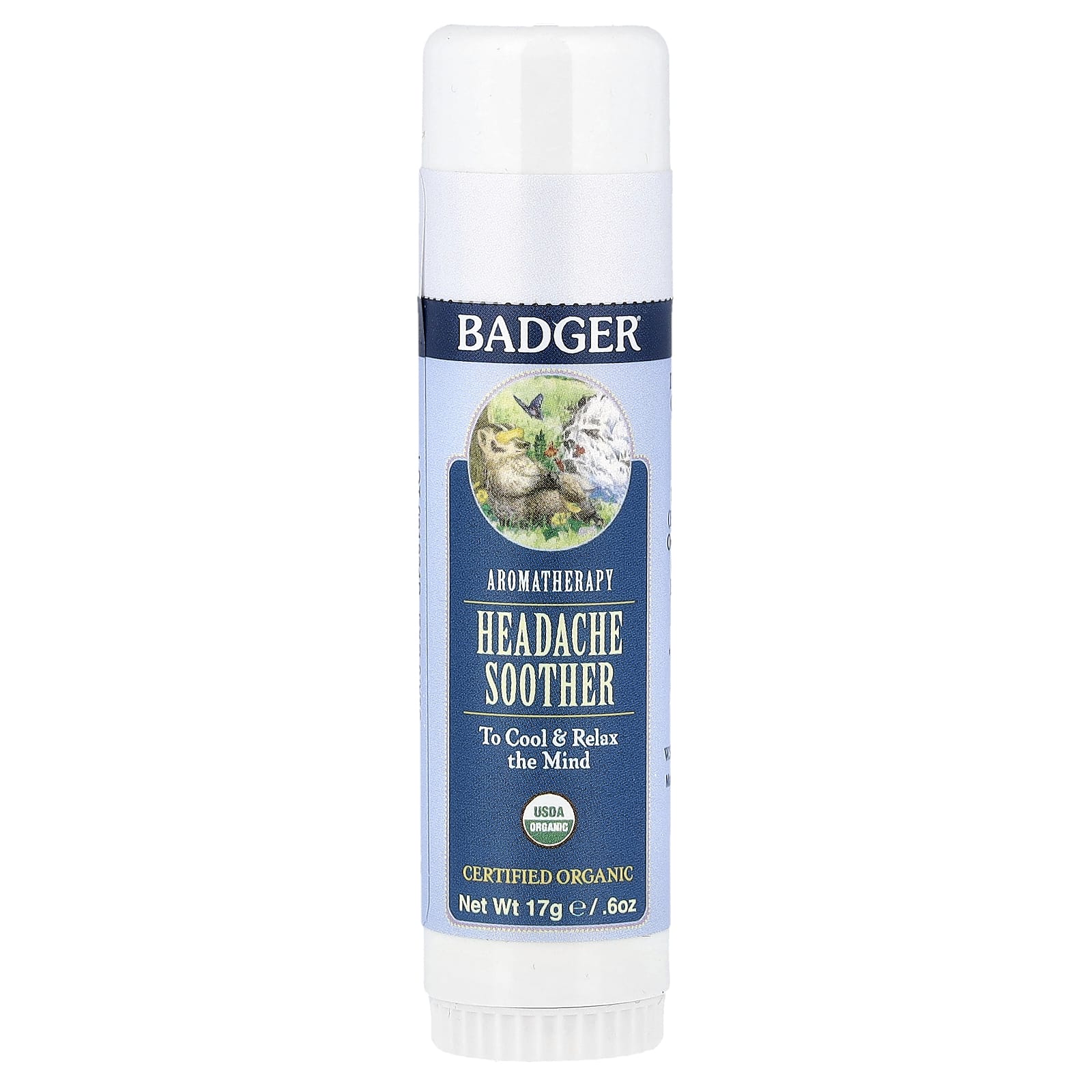 Badger, Aromatherapy, Headache Soother, Peppermint & Lavender, 0.60 oz (17 g)