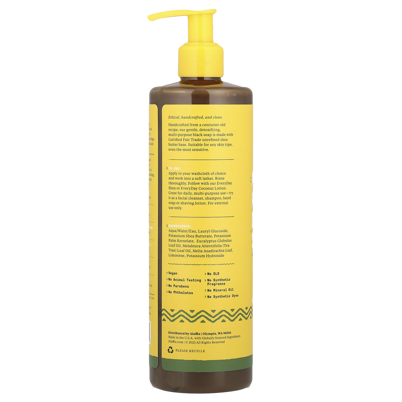 Alaffia, Authentic African Black Soap, Eucalyptus Tea Tree, 16 fl oz (473 ml)