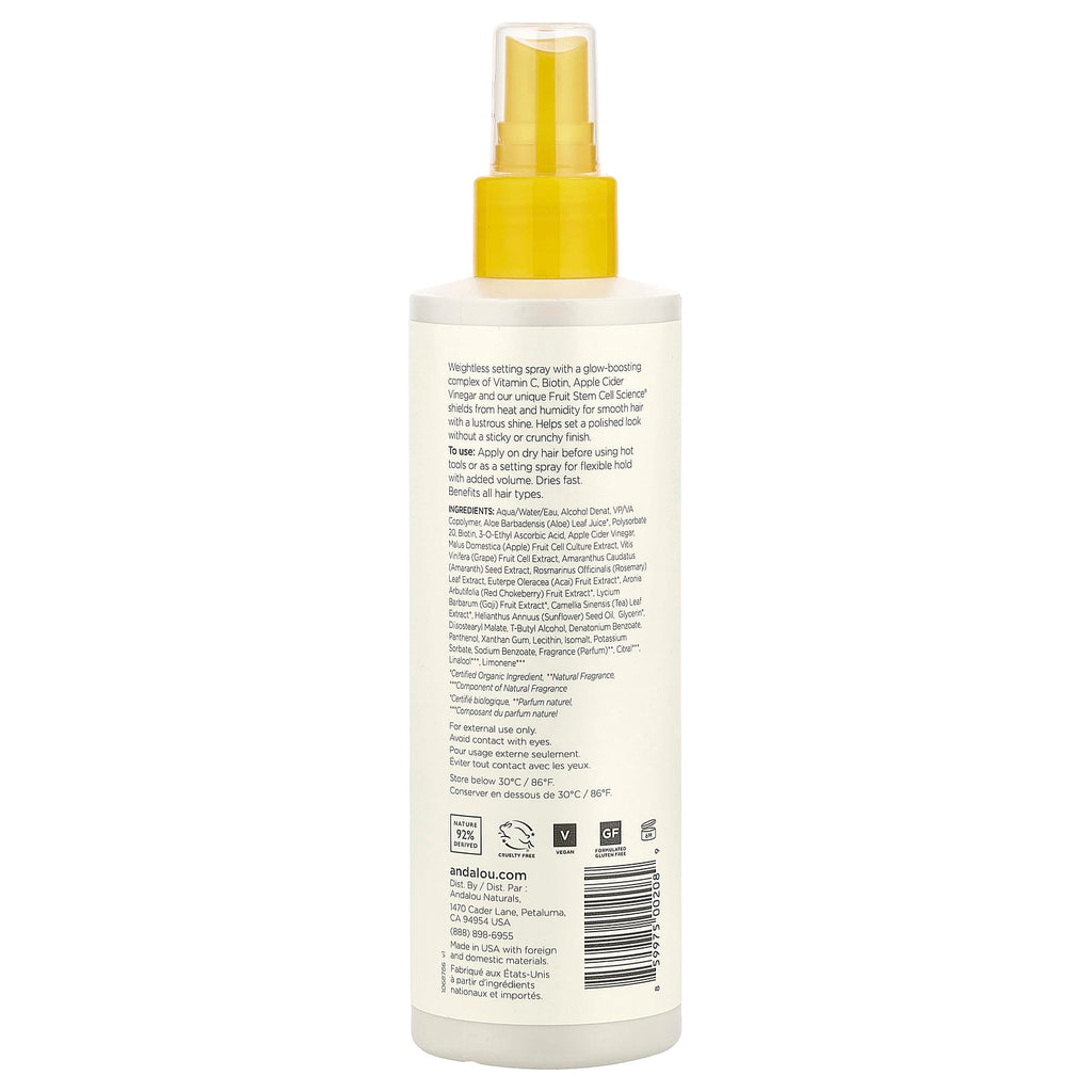 Andalou Naturals, Hair Spray, Brilliant Shine, For Medium Hold, Sunflower & Citrus , 8.2 fl oz (242 ml)