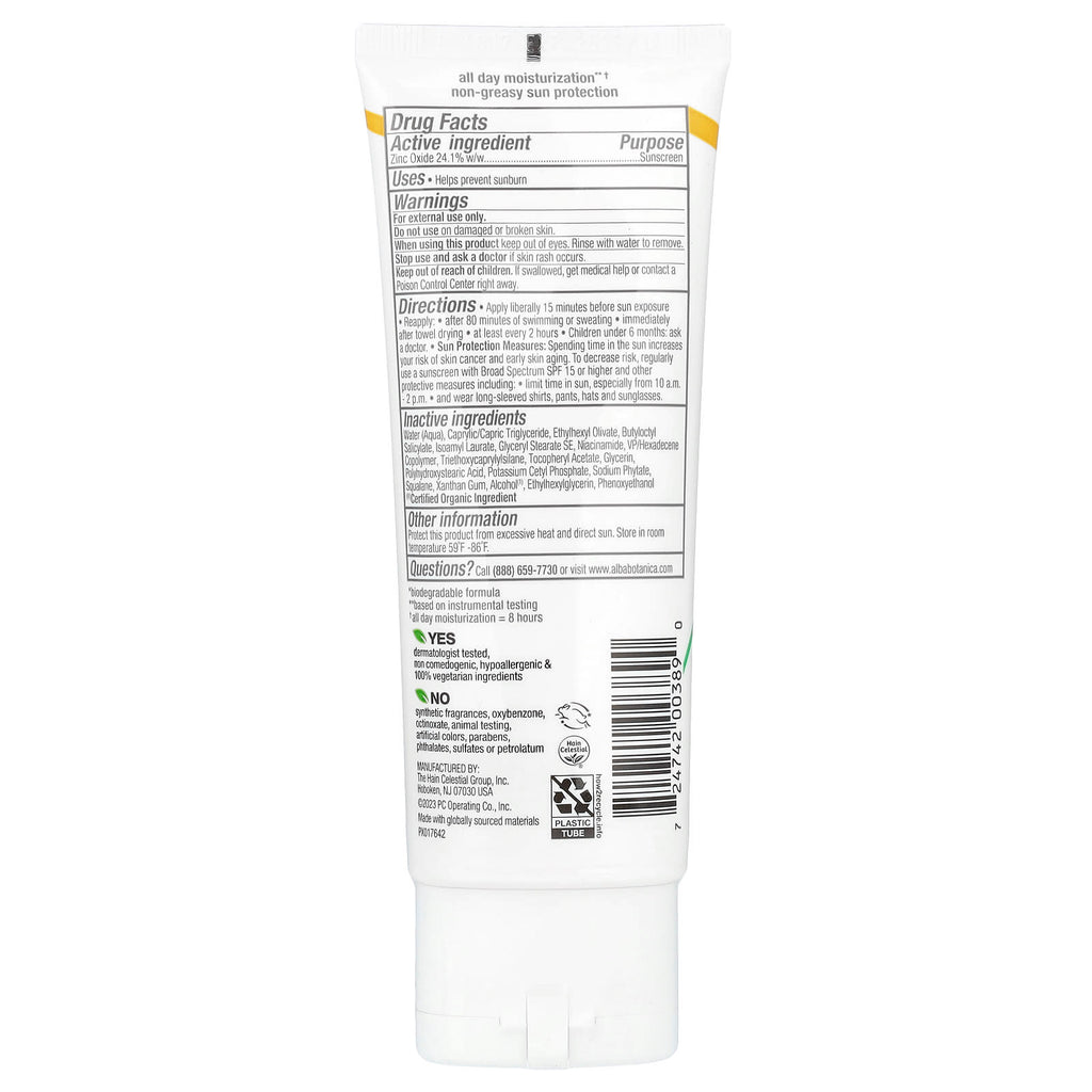 Alba Botanica, Sheer Mineral Sunscreen Lotion, SPF 30, Fragrance Free, 3 fl oz (89 ml)