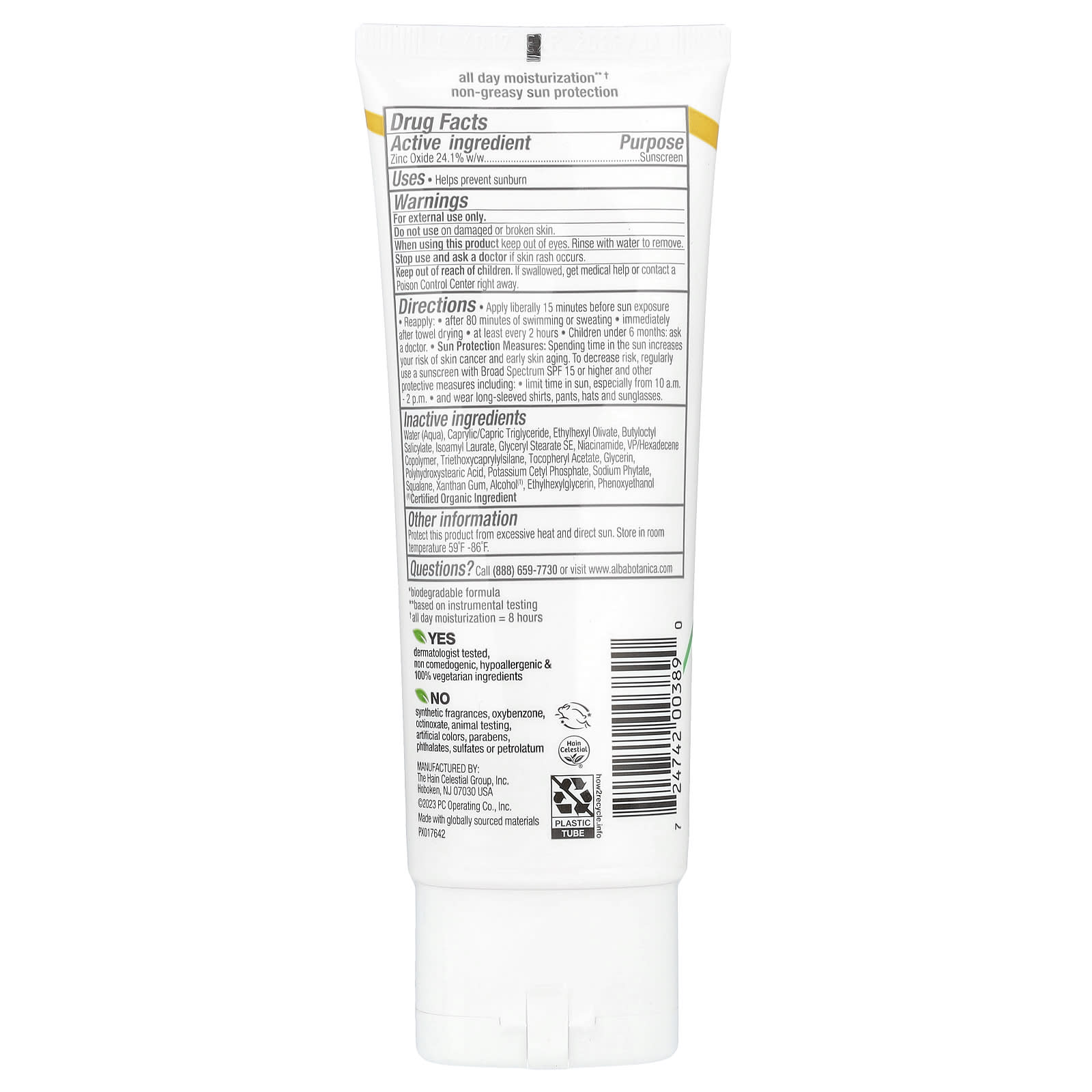 Alba Botanica, Sheer Mineral Sunscreen Lotion, SPF 30, Fragrance Free, 3 fl oz (89 ml)