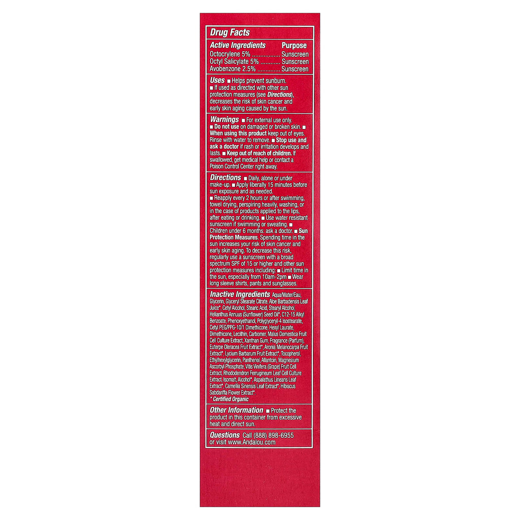 Andalou Naturals, 1000 Roses®, Daily Shade, Facial Lotion, SPF 18, Sensitive, 2.7 fl oz (80 ml)