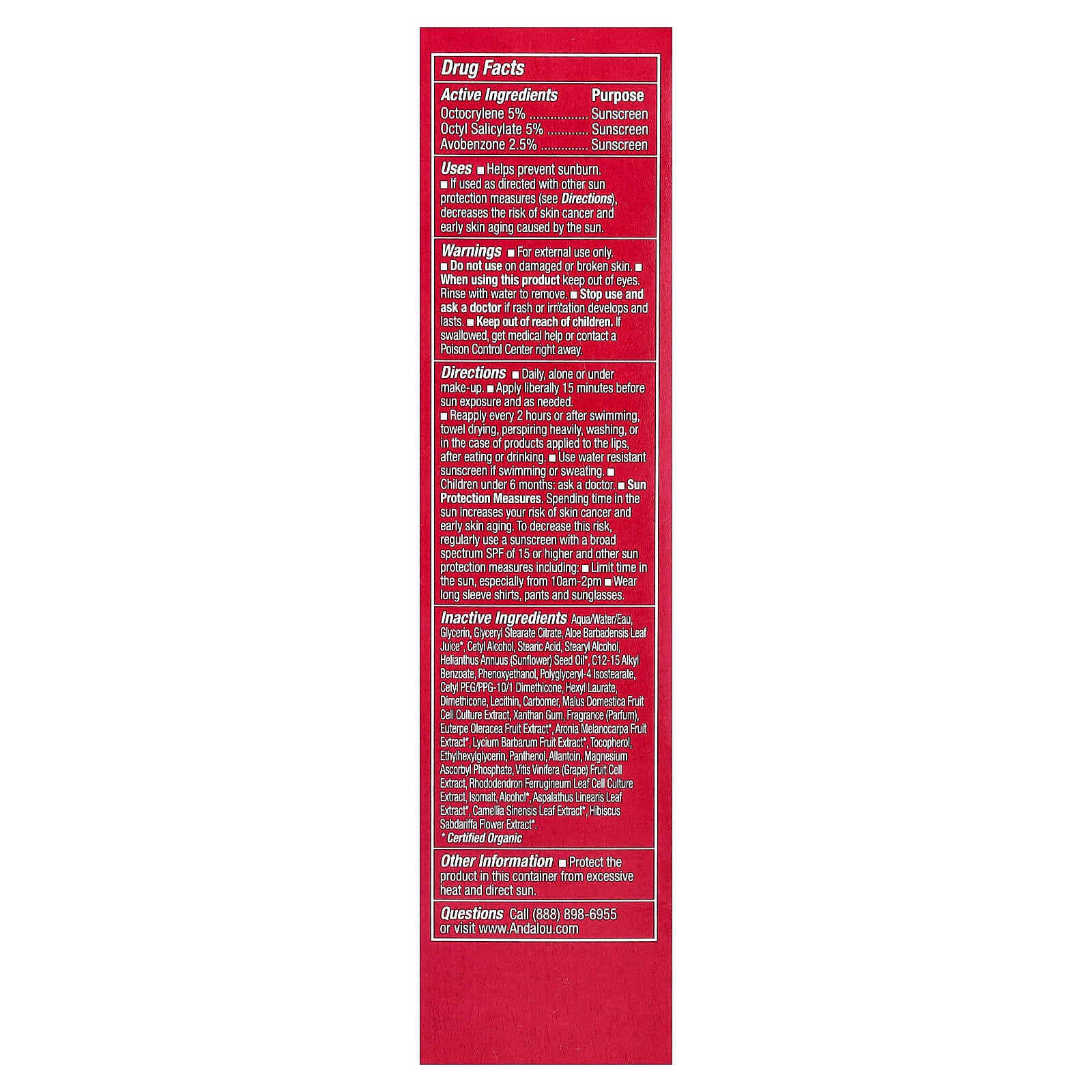 Andalou Naturals, 1000 Roses®, Daily Shade, Facial Lotion, SPF 18, Sensitive, 2.7 fl oz (80 ml)