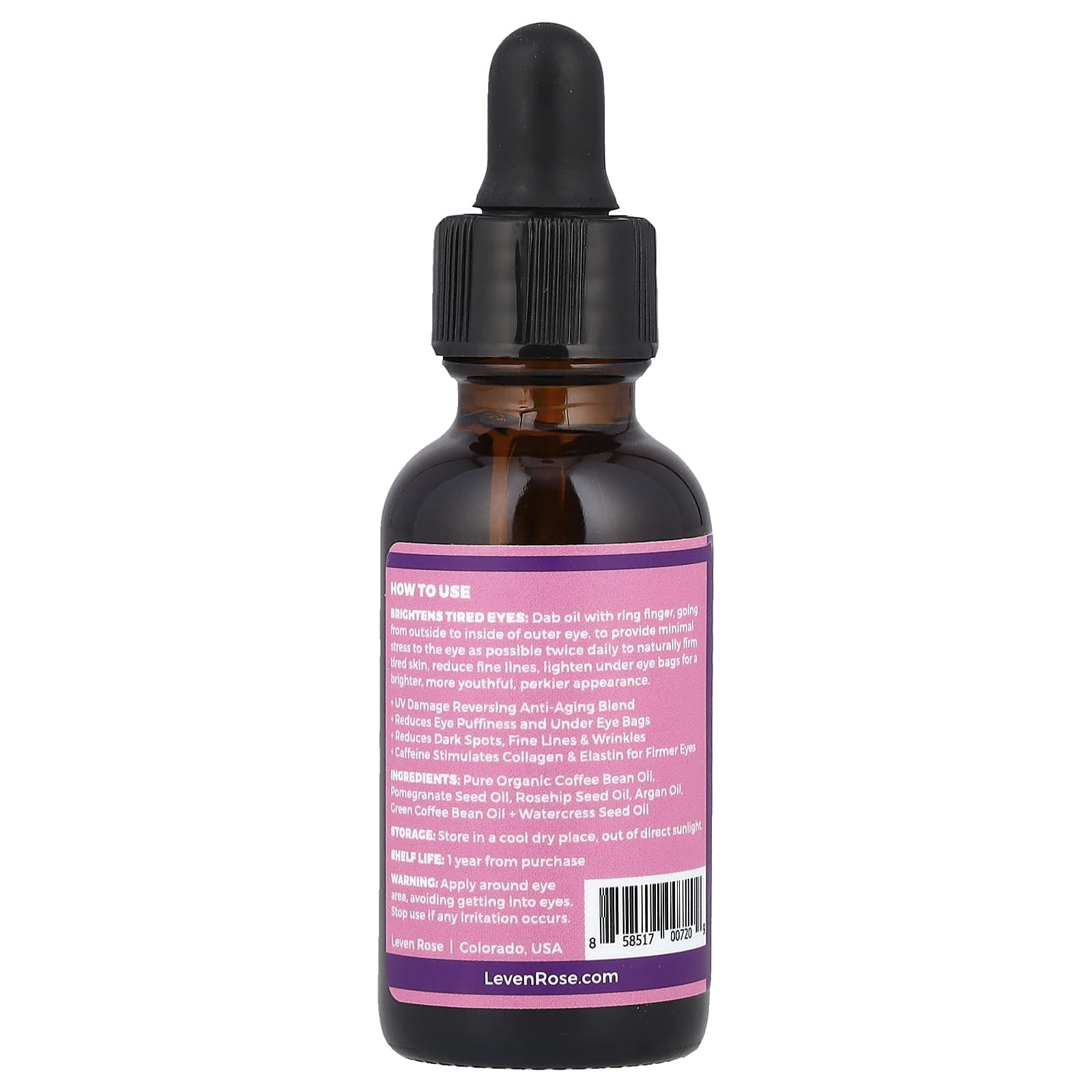 Leven Rose, Coffee Eye Lift Serum, 1 fl oz (30 ml)