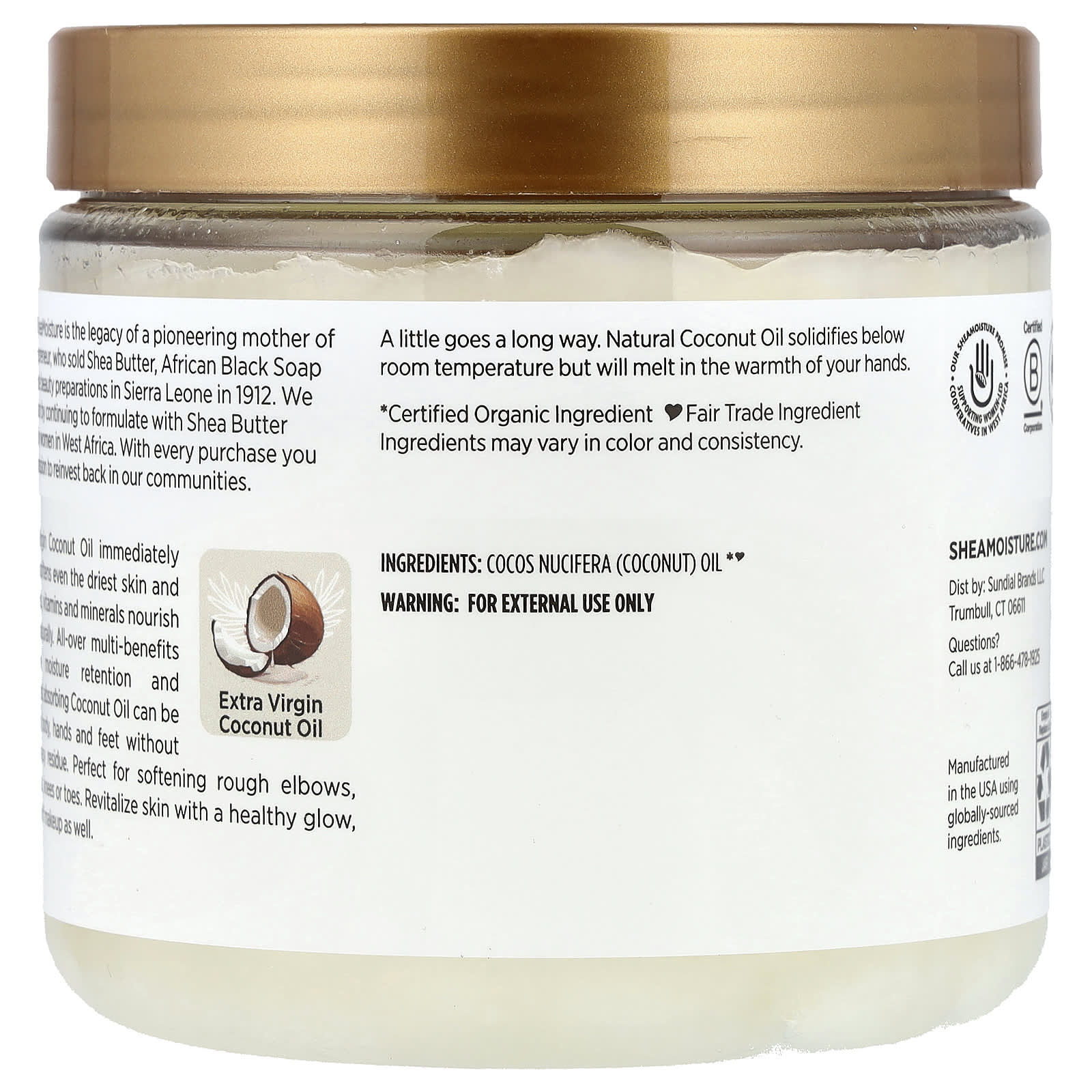 SheaMoisture, 100% Virgin Coconut Oil, 14.5 oz (411 g)