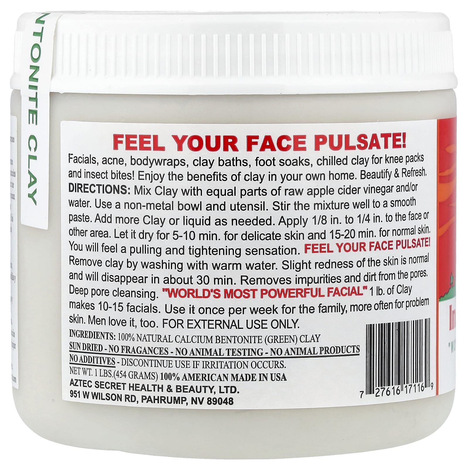 Aztec Secret, Indian Healing Clay, 1 lb (454 g)
