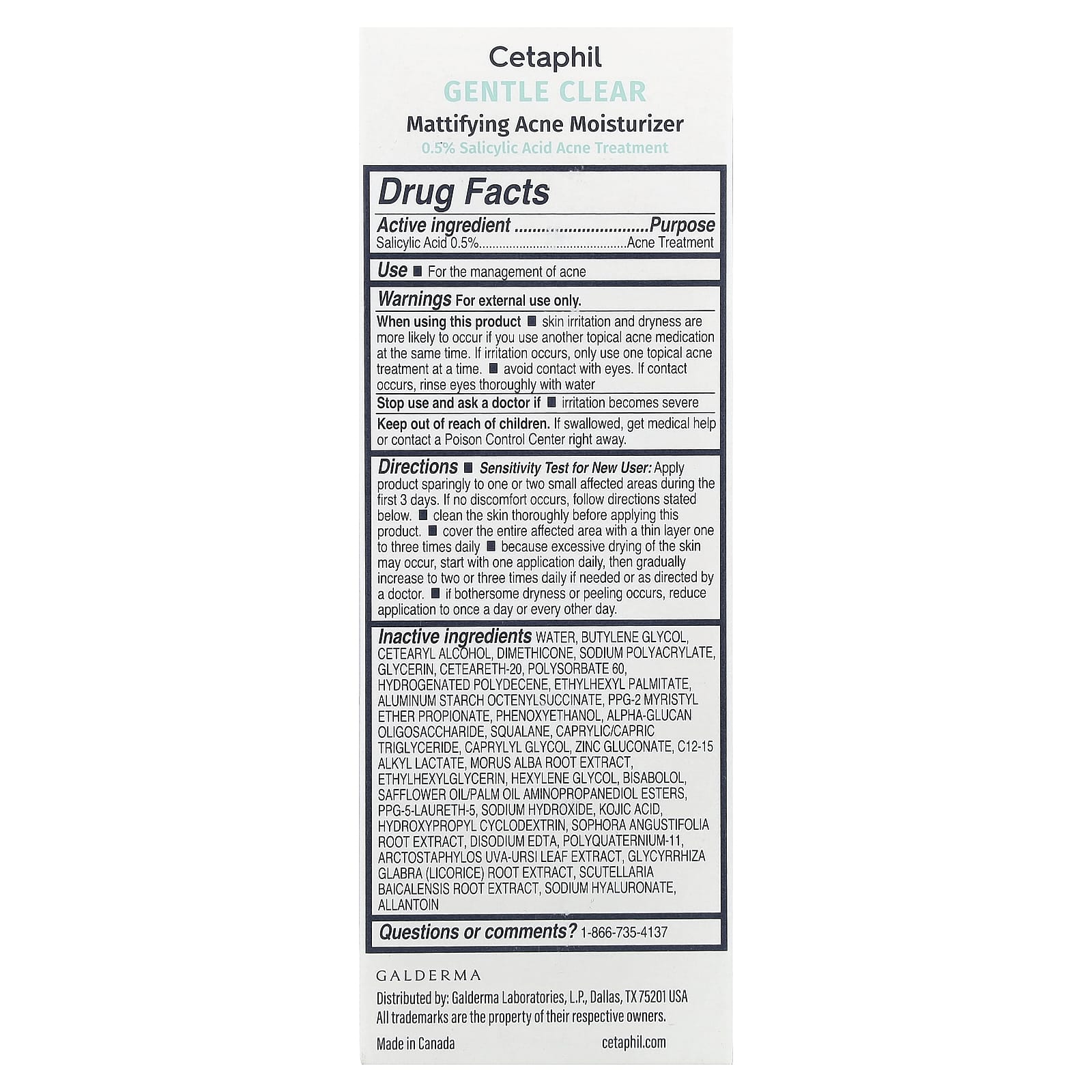 Cetaphil, Gentle Clear, Mattifying Acne Moisturizer , 3 fl oz (89 ml)
