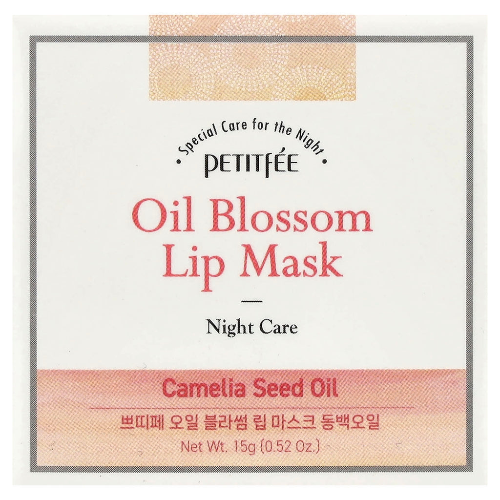 Petitfee, Oil Blossom Lip Mask, Camelia Seed Oil, 0.52 oz (15 g)