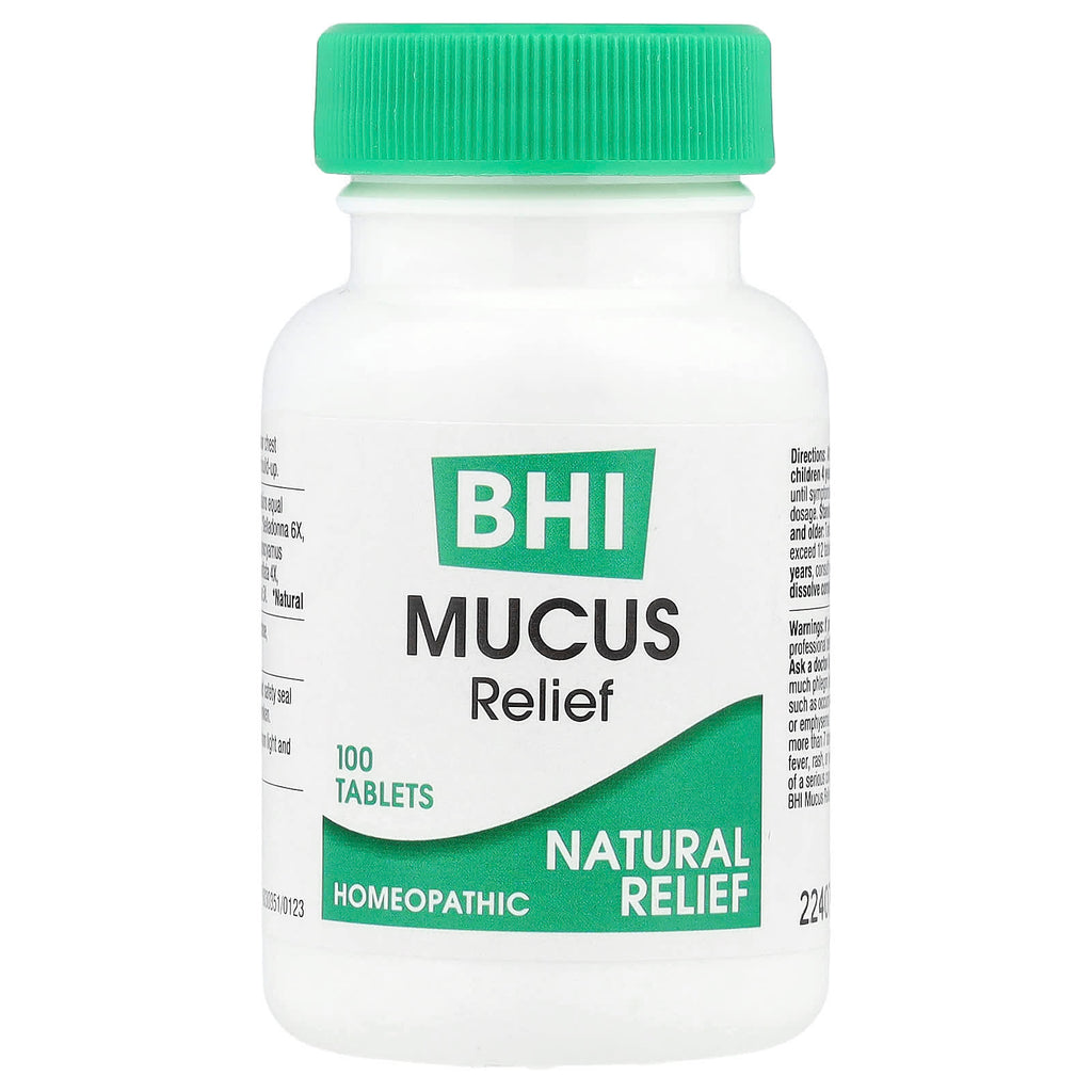 MediNatura, BHI, Mucus Relief, 100 Tablets