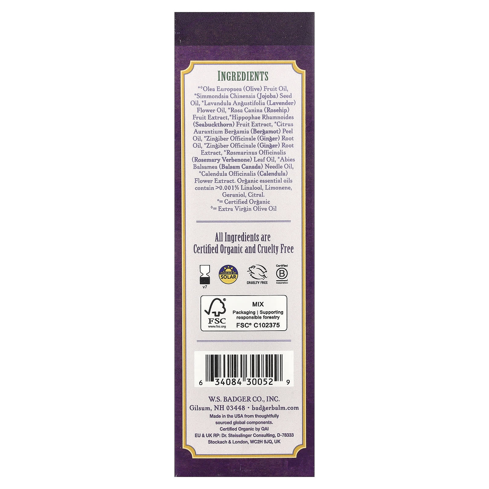 Badger, Aromatherapy Massage Oil, Lavender with Bergamot & Balsam Fir, 4 fl oz (118 ml)