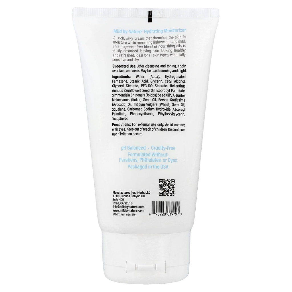 Mild By Nature, Hydrating Facial Moisturizer, Unscented, 4.5 fl oz (134 mL)