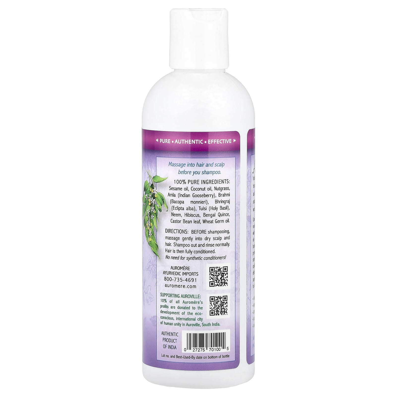 Auromere, Rejuvenating Hair Conditioning Oil, For All Types of Hair, 7 fl oz (206 ml)