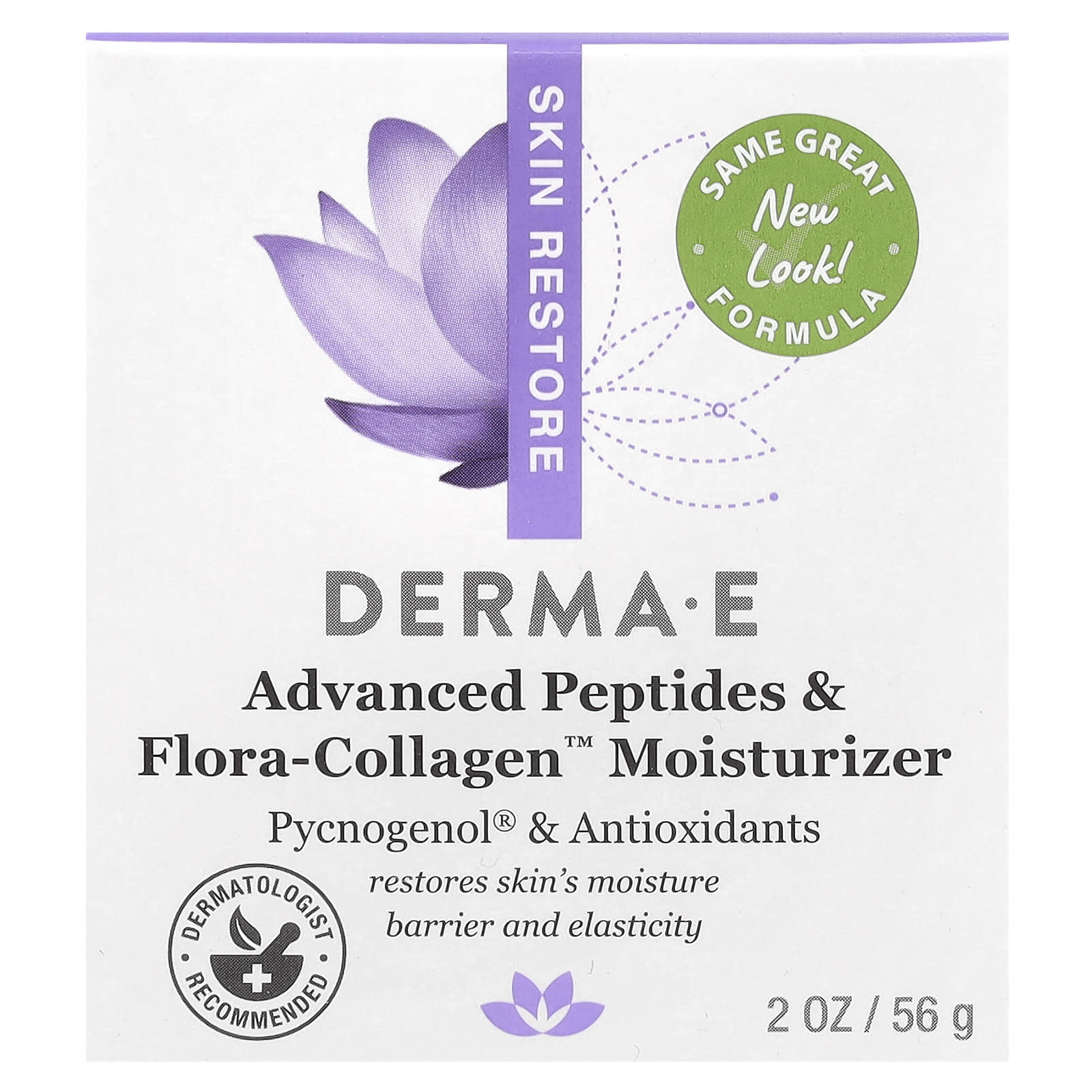 DERMA E, Advanced Peptides & Flora-Collagen™ Moisturizer, 2 oz (56 g)