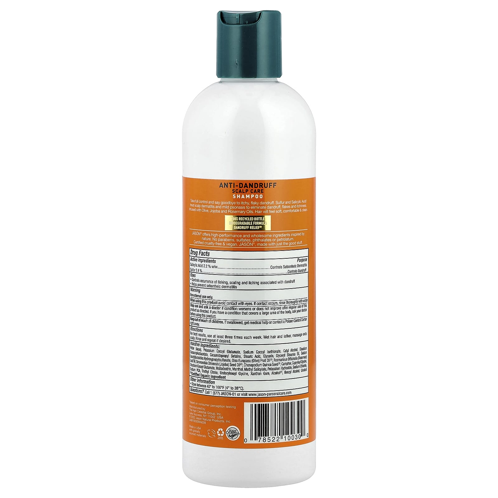 Jason Natural, Anti-Dandruff Scalp Care Shampoo, 12 fl oz (355 ml)