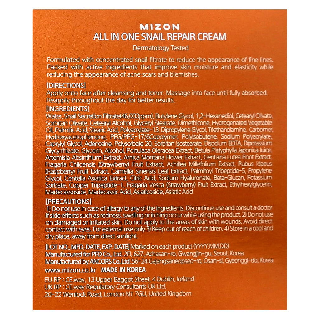 Mizon, All In One Snail Repair Cream, 2.53 fl oz (75 ml)