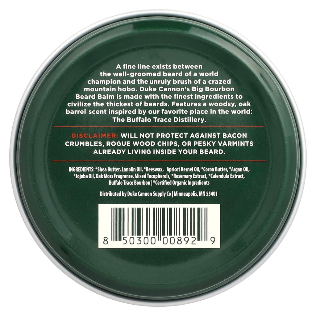 Duke Cannon Supply Co., Big Bourbon Beard Balm, Oak Barrel , 1.6 oz (48 g)