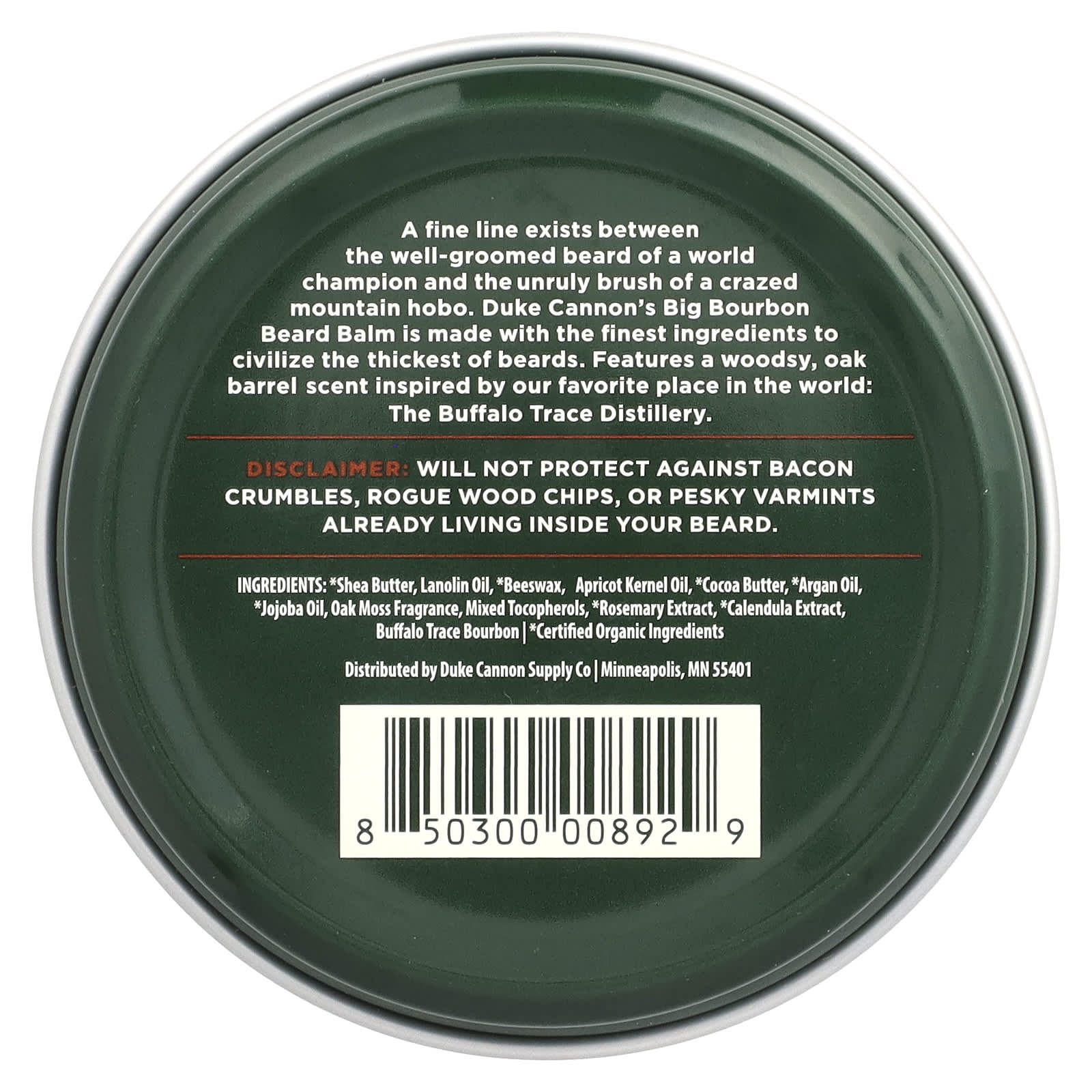 Duke Cannon Supply Co., Big Bourbon Beard Balm, Oak Barrel , 1.6 oz (48 g)