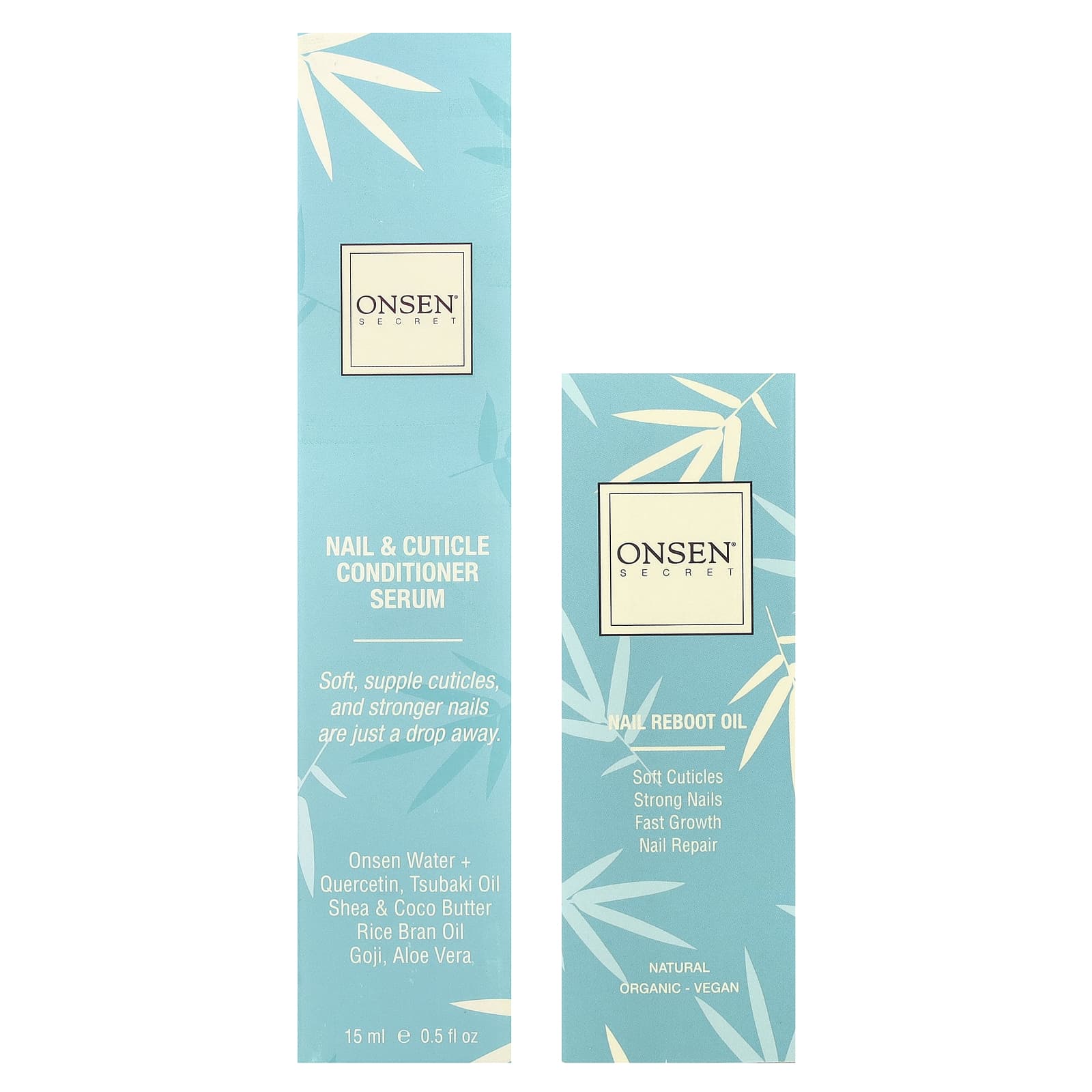 Onsen Secret, Nail & Cuticle Conditioner Serum & Nail Reboot Oil Kit, 2 Piece Kit