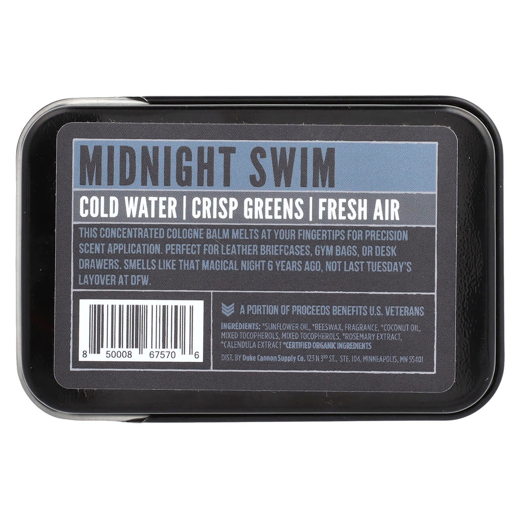 Duke Cannon Supply Co., Solid Cologne, Midnight Swim, Dark Water, 1.5 oz